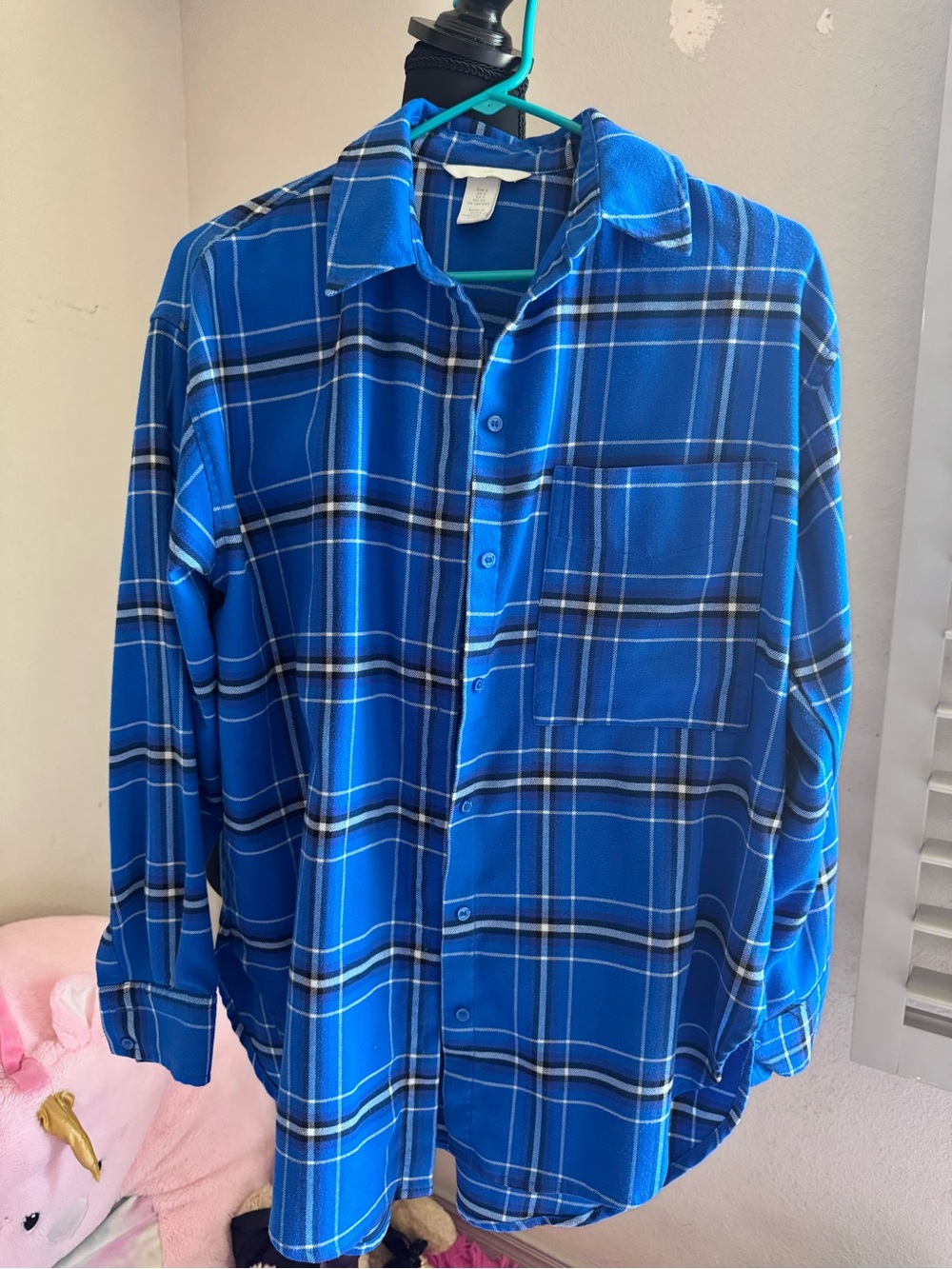 H&M Blue Plaid Flannel Shirt